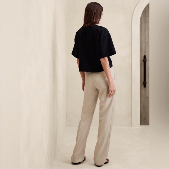 FINAL MARKDOWN NWT! Banana Republic Black Lido Straight Italian Wool Pant  💜 - Picture 2 of 13